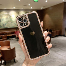Load image into Gallery viewer, Phone Case Accessories Love Crystal Diamond Edge Electroplating Protective Cover