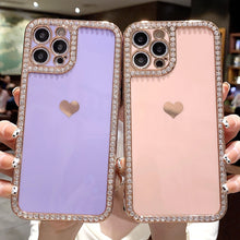 Load image into Gallery viewer, Phone Case Accessories Love Crystal Diamond Edge Electroplating Protective Cover