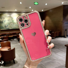 Load image into Gallery viewer, Phone Case Accessories Love Crystal Diamond Edge Electroplating Protective Cover