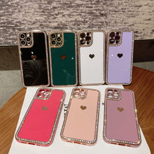 Load image into Gallery viewer, Phone Case Accessories Love Crystal Diamond Edge Electroplating Protective Cover