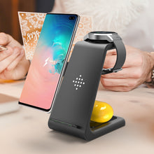 Load image into Gallery viewer, 3 In 1 Fast Charging Station Wireless Charger Stand Wireless Quick Charge Dock For Phone Holder
