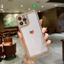 Load image into Gallery viewer, Phone Case Accessories Love Crystal Diamond Edge Electroplating Protective Cover