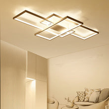 Load image into Gallery viewer, AC110-120V Modern Minimalist Nordic Style Rectangular LED Ceiling Light Bedroom Living Room Dining Room Ceiling Lamp White/Black Shell, Warm Light/White Light/Stepless Dimming