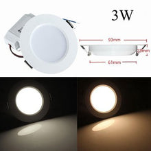 Load image into Gallery viewer, 1/5/10pcs 3W Round LED Recessed Ceiling Panel Down Light With Driver