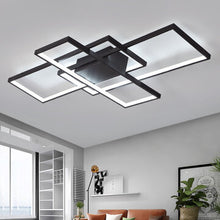 Load image into Gallery viewer, AC110-120V Modern Minimalist Nordic Style Rectangular LED Ceiling Light Bedroom Living Room Dining Room Ceiling Lamp White/Black Shell, Warm Light/White Light/Stepless Dimming