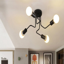 Load image into Gallery viewer, Vintage Industrial Edison 4 Lights Barn Metal Flush Mount Ceiling Lights