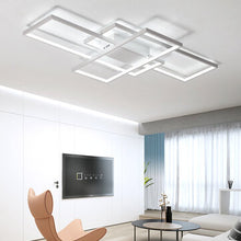 Load image into Gallery viewer, AC110-120V Modern Minimalist Nordic Style Rectangular LED Ceiling Light Bedroom Living Room Dining Room Ceiling Lamp White/Black Shell, Warm Light/White Light/Stepless Dimming
