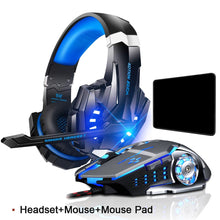 Load image into Gallery viewer, Kotion EACH G9000 Gaming Headset Deep Bass Stereo Game Headphone with Microphone LED Light for PC Laptop+Gaming Mouse+Mice Pad