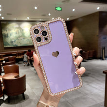 Load image into Gallery viewer, Phone Case Accessories Love Crystal Diamond Edge Electroplating Protective Cover
