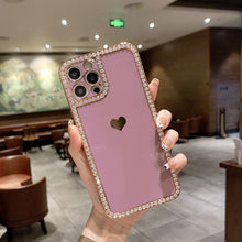 Load image into Gallery viewer, Phone Case Accessories Love Crystal Diamond Edge Electroplating Protective Cover
